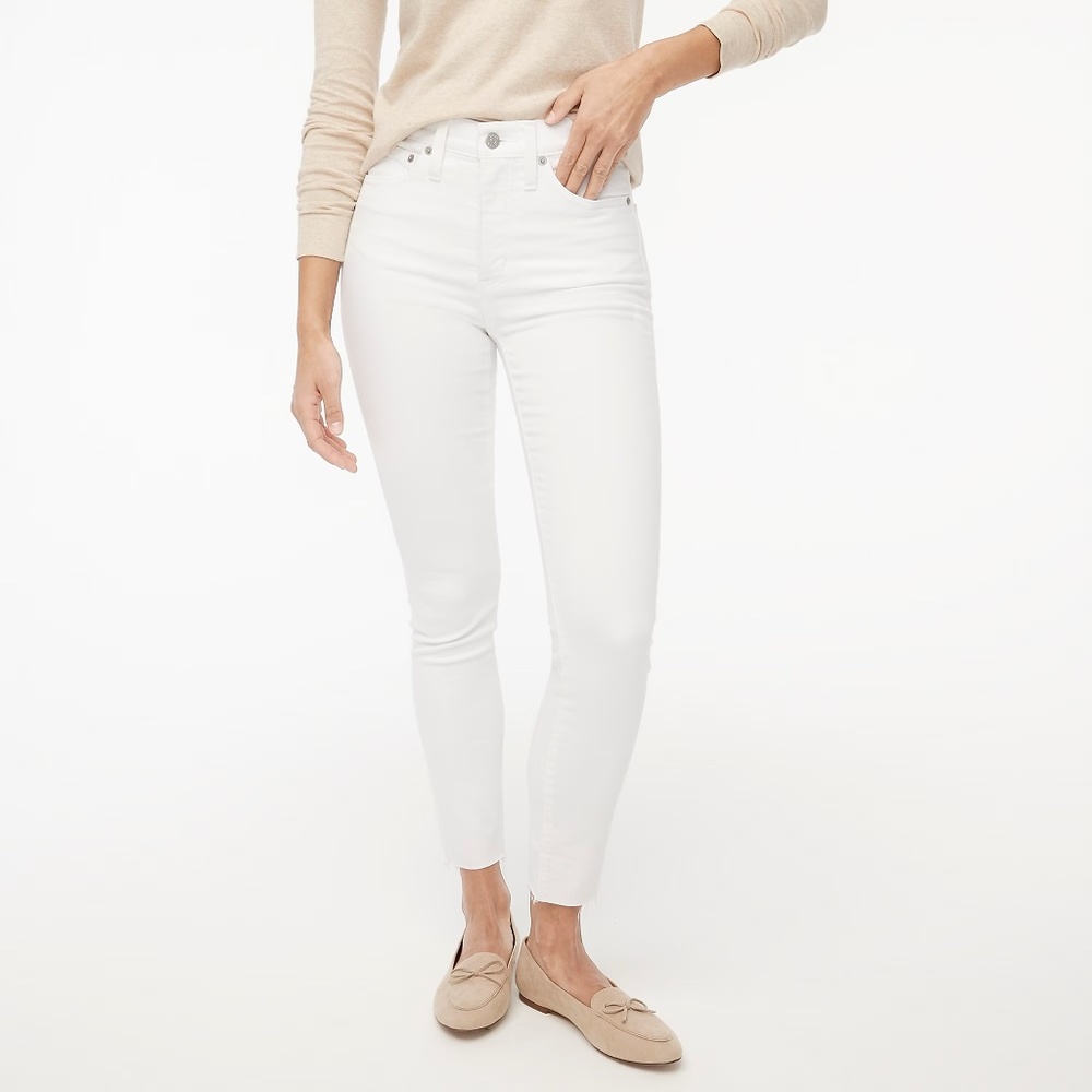 J.Crew 10" high-rise toothpick jean in white